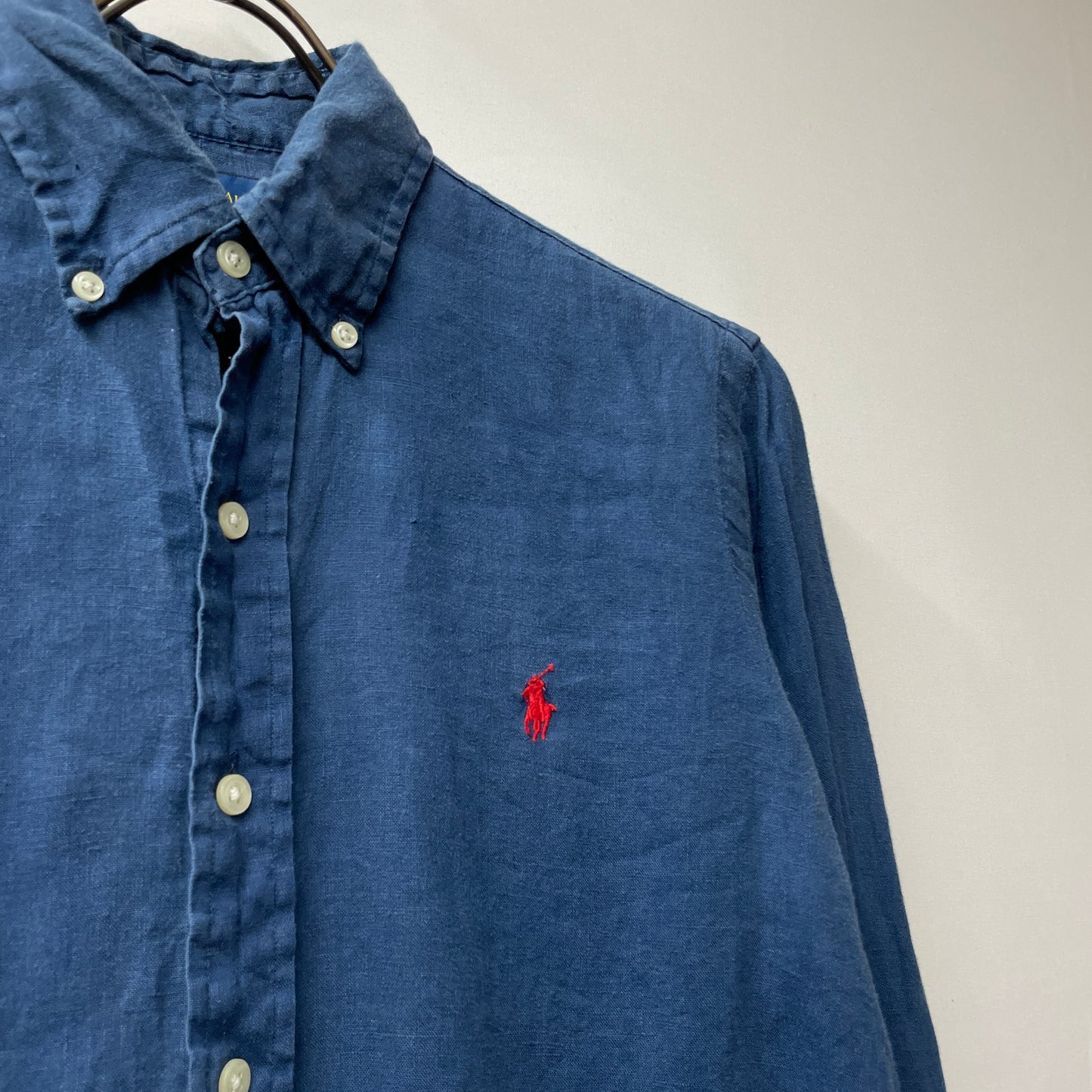 ralph lauren shirts 100%linen リネンシャツ　ラルフローレン R-35