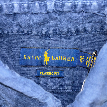 ralph lauren shirts 100%linen リネンシャツ　ラルフローレン R-35