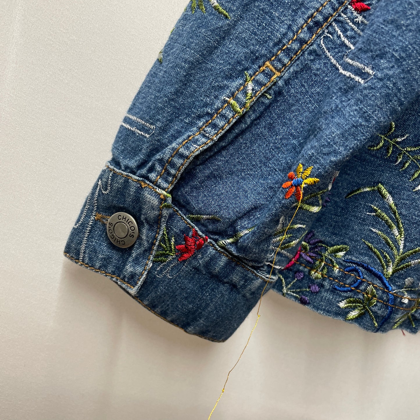 chico's design denim  jacket 総刺繍　ジャケット　デニムジャケット