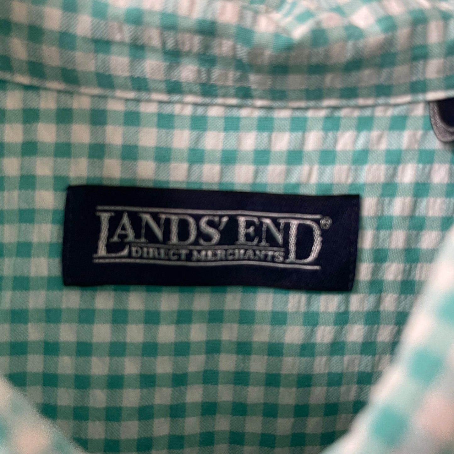 LANDS END チェックシャツ　半袖　ランズエンド　ギンガムチェック