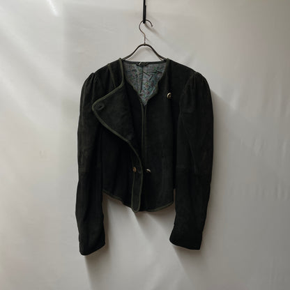 Tyrolean leather jacket チロリアンジャケット　花柄　刺繍