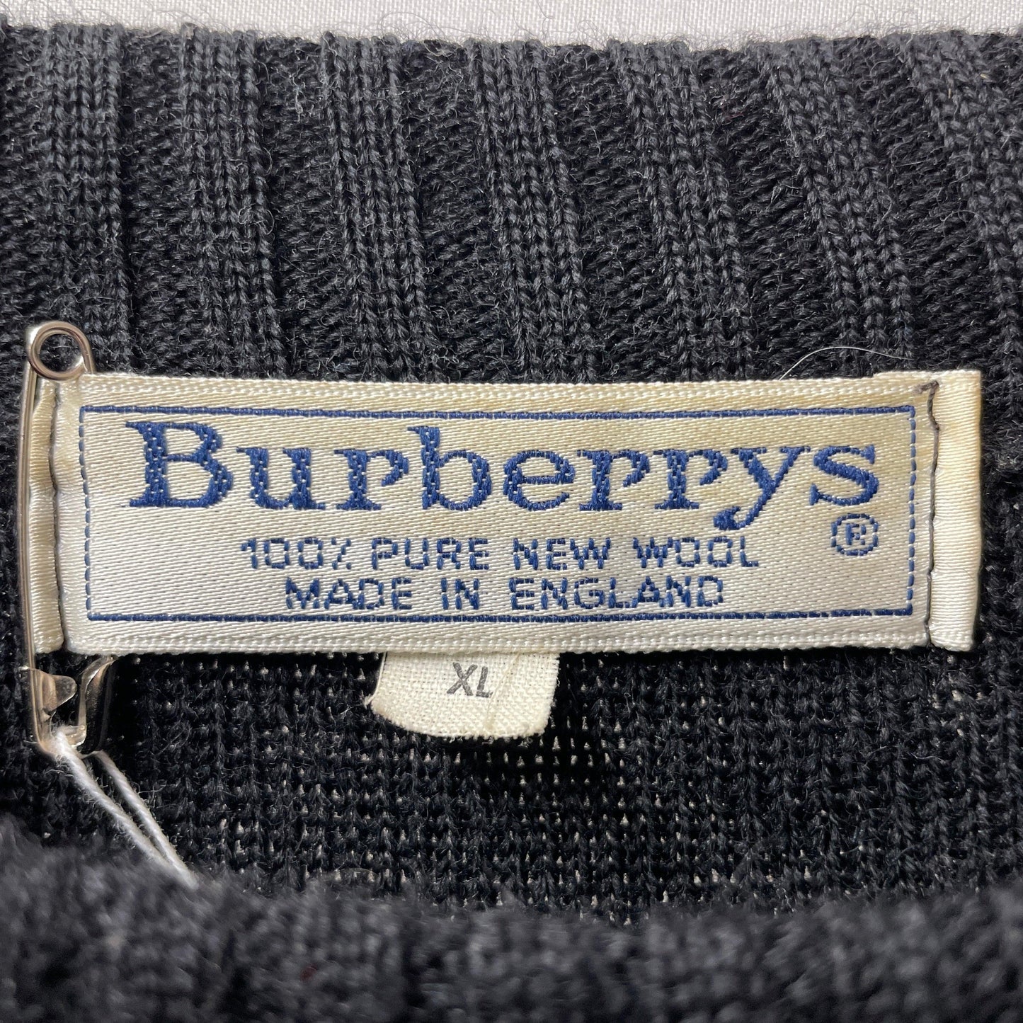 Burberrys knit レザー切り替え　レボーパッチ　バーバリー　ニット　burberry