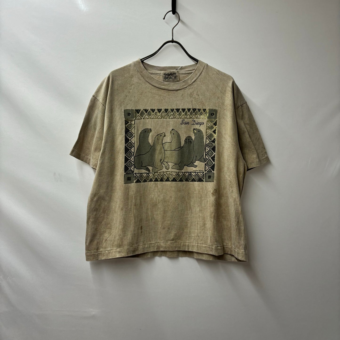 vintage Tee　Tシャツ　アシカ　短丈広身幅　Lサイズ