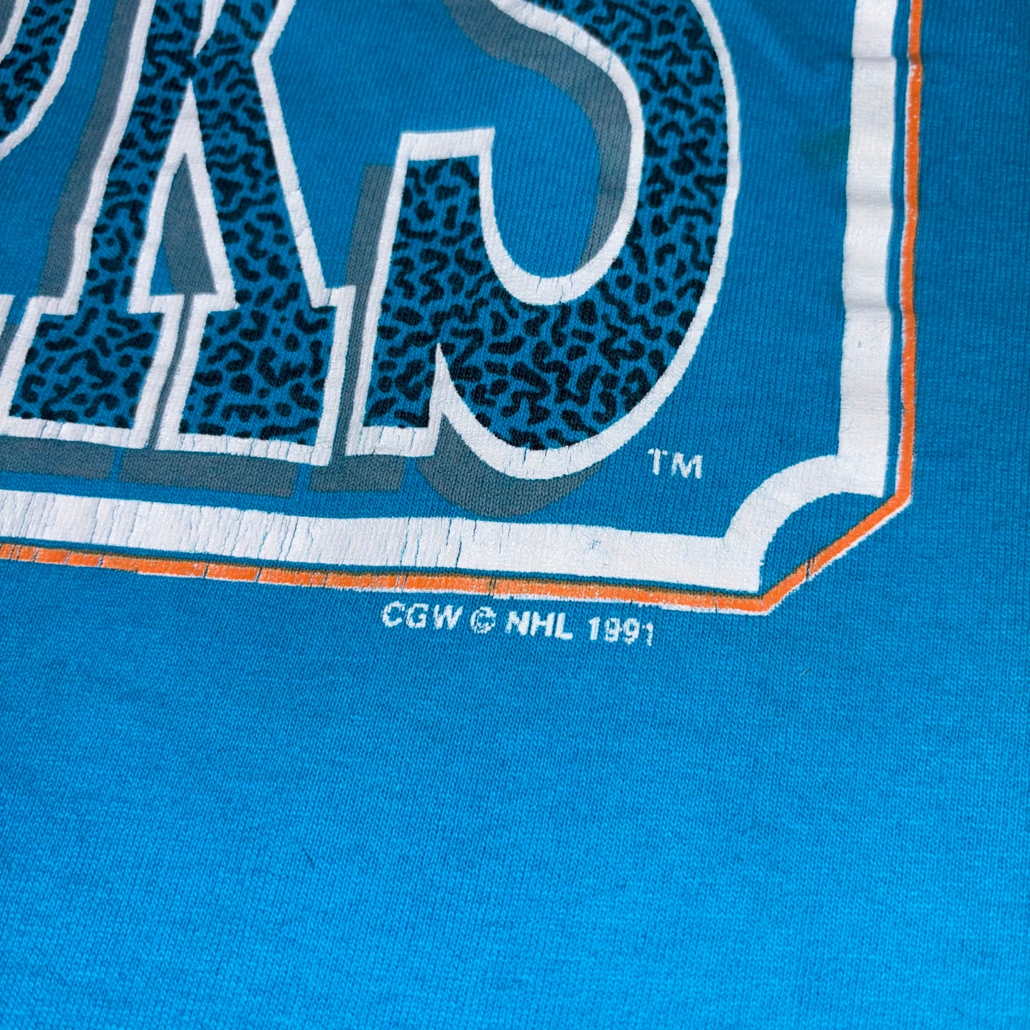 90s  Vintage Tee WAVES シングルステッチ　NHL SHARKS