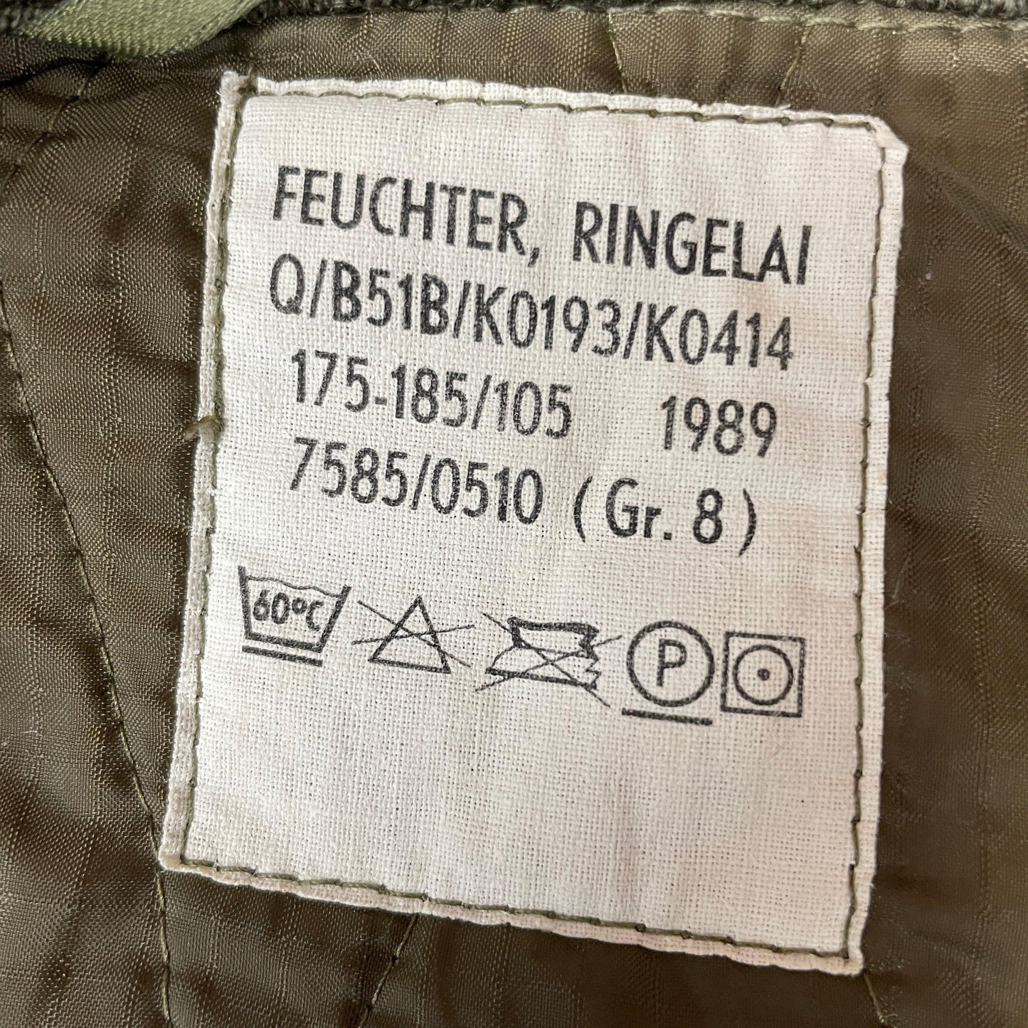 89's FEUCHTER RINGELAI Jumpsuit Coverall 80's Quilted German Army