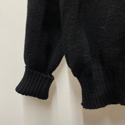 burberrys knit レザー切り替え　ウール　ニット/セーター Vネック