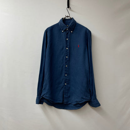 Ralph Lauren shirt ラルフローレン　シャツ　classic fit ネイビー　リネンシャツ