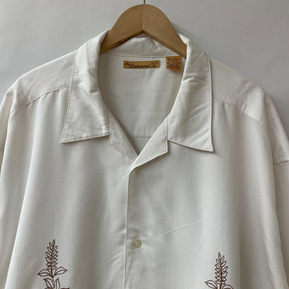 bowling shirt cuban shirt embroidery white shirt